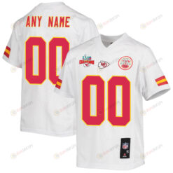 Custom Kansas City Chiefs Super Bowl LVII Champions 3 Stars Youth Jersey - White