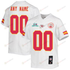 Custom Kansas City Chiefs Super Bowl LVII Champions Youth Jersey - White