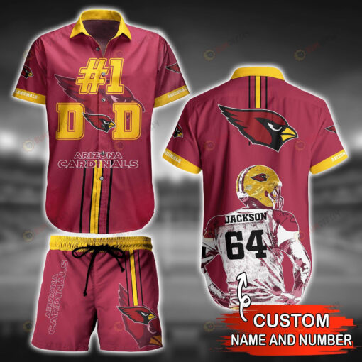 Custom Name And Number Arizona Cardinals Hawaiian Shirt Set