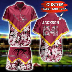 Custom Name And Number Arizona Cardinals Hawaiian Shirt Set