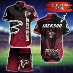 Custom Name And Number Atlanta Falcons Hawaiian Shirt Set