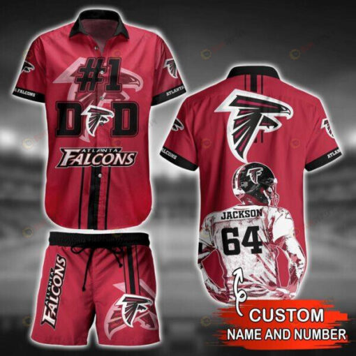 Custom Name And Number Atlanta Falcons Hawaiian Shirt Set