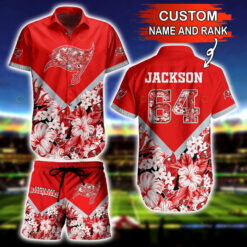 Custom Name And Number Tampa Bay Buccaneers Floral Hawaiian Shirt Set