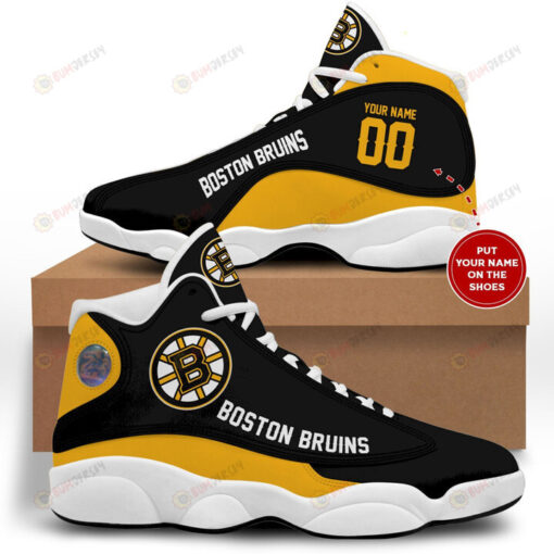 Custom Name Boston Bruins Air Jordan 13 Shoes Sneakers