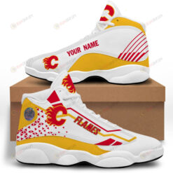 Custom Name Calgary Flames Hockey Air Jordan 13 Shoes Sneakers