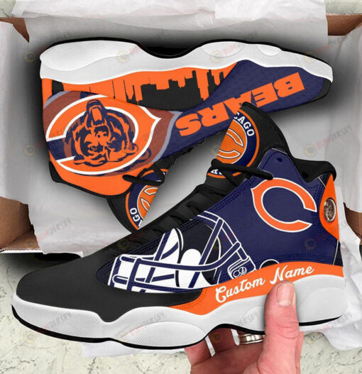 Custom Name Chicago Bears Pattern Air Jordan 13 Shoes Sneakers