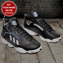 Custom Name Dallas Cowboys Air Jordan 13 Shoes Sneakers In Black