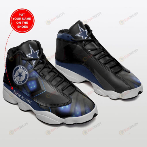 Custom Name Dallas Cowboys In Black Air Jordan 13 Shoes Sneakers