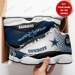 Custom Name Dallas Cowboys In Blue And White Air Jordan 13 Shoes Sneakers