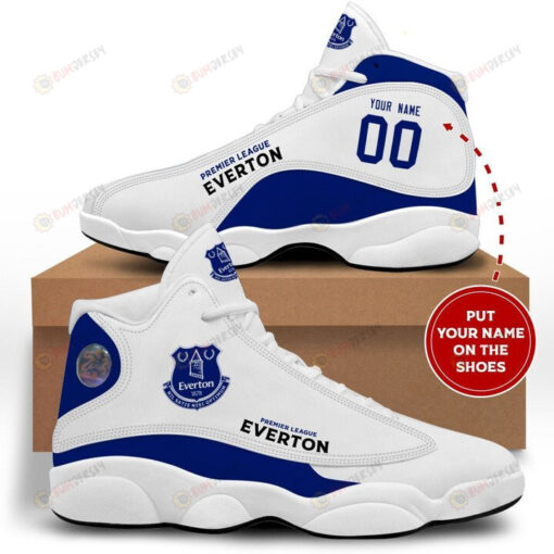 Custom Name Everton Logo Pattern Air Jordan 13 Shoes Sneakers