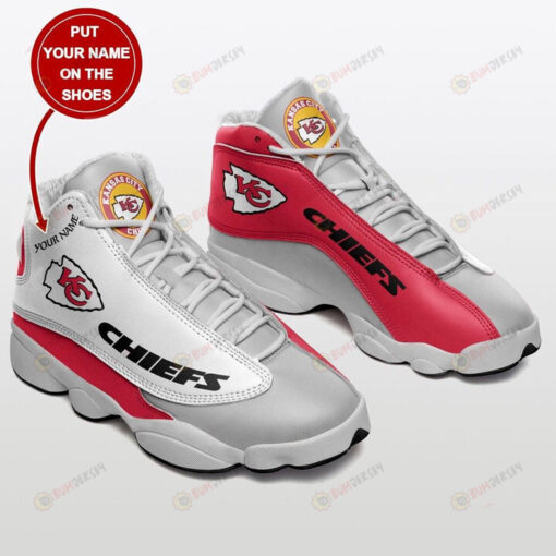 Custom Name Kansas City Chiefs In Pink And Gray Air Jordan 13 Shoes Sneakers