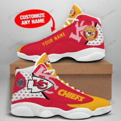 Custom Name Kansas City Chiefs In Red And Yellow Air Jordan 13 Shoes Sneakers