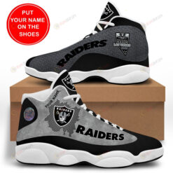 Custom Name Las Vegas Raiders Logo Pattern Air Jordan 13 Shoes Sneakers