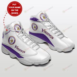 Custom Name Minnesota Vikings Logo Pattern Air Jordan 13 Shoes Sneakers