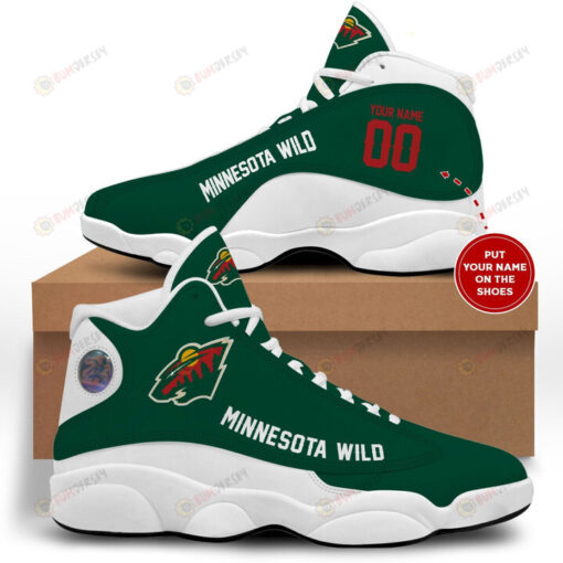 Custom Name Minnesota Wild Air Jordan 13 Shoes Sneakers