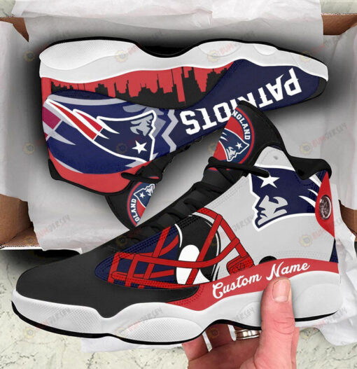 Custom Name New England Patriots Air Jordan 13 Shoes Sneakers