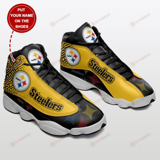 Custom Name Pittsburgh Steelers Logo Pattern Air Jordan 13 Shoes Sneakers