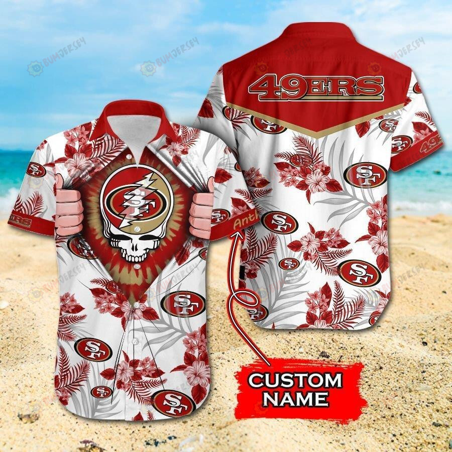 Custom Name San Francisco 49ers Grateful Dead Hawaiian Shirt