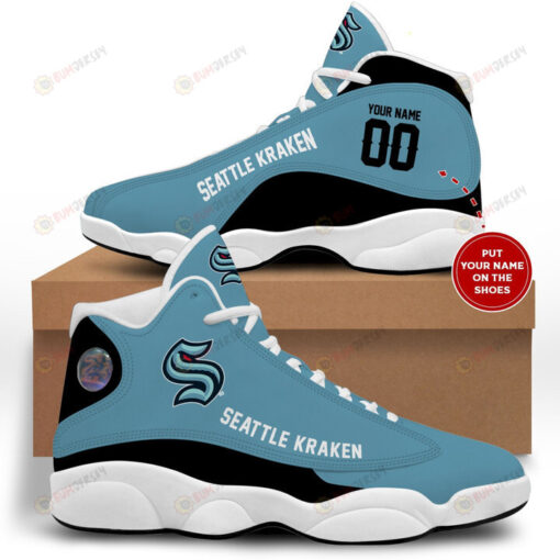 Custom Name Seattle Kraken Air Jordan 13 Shoes Sneakers