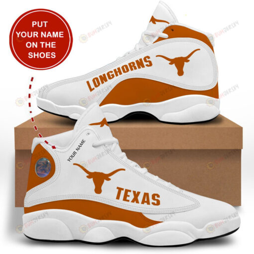 Custom Name Texas Longhorns Air Jordan 13 Shoes Sneakers