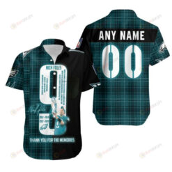 Custom Name & Number Philadelphia Eagles Nick Foles 9 Captain Hawaiian Shirt