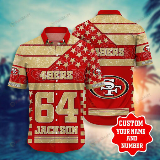 Custom Name & Number San Francisco 49erss Star Hawaiian Shirt