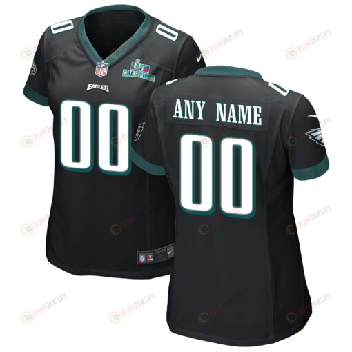 Custom Philadelphia Eagles Super Bowl LVII Champions WoMen's Jersey - Black