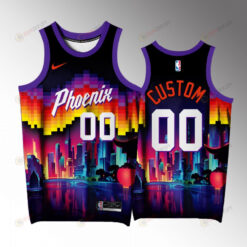 Custom Phoenix Suns 00 Purple Jersey Arizona City Exclusive Edition