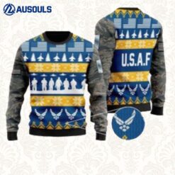 Custom Rank Us Air Force Christmas Ugly Sweaters For Men Women Unisex