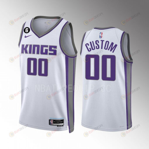 Custom Sacramento Kings 00 White Men Jersey 2022-23 Association Edition Swingman