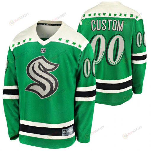 Custom Seattle Kraken 2022 St. Patrick Green 00 Jersey Jersey