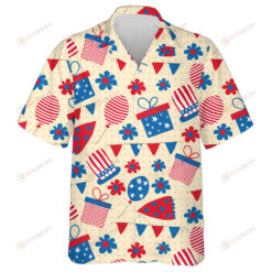 Cute Gift For Independence Day With Flowers Pattern Hawaiian Shirt