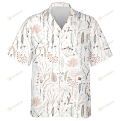 Cute Vintage Pattern With Flowers Branches Leaves In Pastel Color Hawaiian Shirt