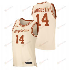 D.J. Augustin 14 Texas Longhorns Cream Retro Basketball Jersey
