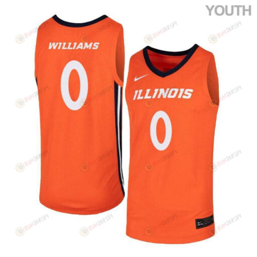 DJ Williams 0 Illinois Fighting Illini Elite Basketball Youth Jersey - Orange