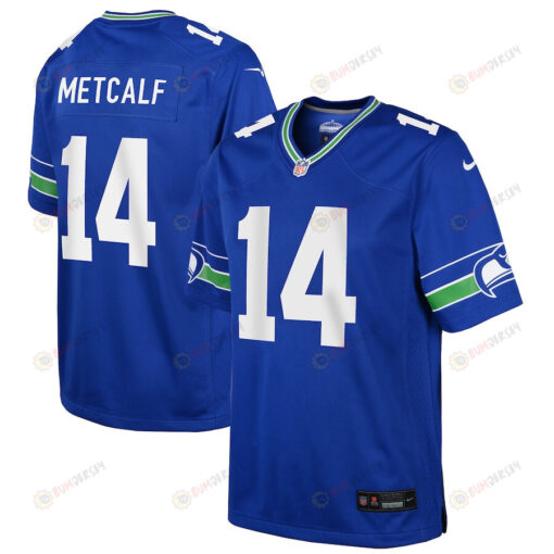 DK Metcalf 14 Seattle Seahawks Throwback Game Youth Jersey - Royal