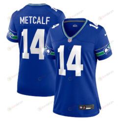 DK Metcalf 14 Seattle Seahawks Women's Throwback Player Game Jersey - Royal