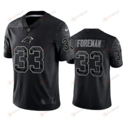 D'Onta Foreman 33 Carolina Panthers Black Reflective Limited Jersey - Men