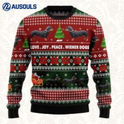 Dachshund Love Joy Peace Ugly Sweaters For Men Women Unisex
