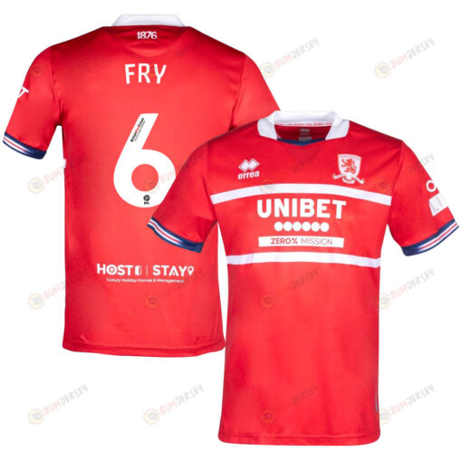 Dael Fry 6 Middlesbrough FC 2023-24 Home Men Jersey - Red