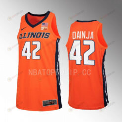 Dain Dainja 42 Illinois Fighting Illini 2022-23 Jersey Basketball Uniform Orange