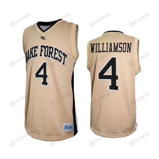 Daivien Williamson 4 Wake Forest Demon Deacons Gold Jersey Retro Basketball