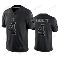 Dak Prescott 4 Dallas Cowboys Black Reflective Limited Jersey - Men