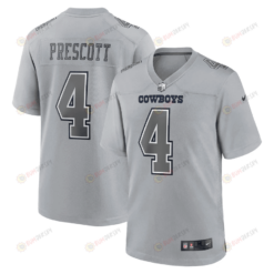 Dak Prescott 4 Dallas Cowboys Men Atmosphere Fashion Game Jersey - Gray