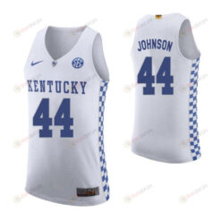 Dakari Johnson 44 Kentucky Wildcats Elite Basketball Road Men Jersey - White
