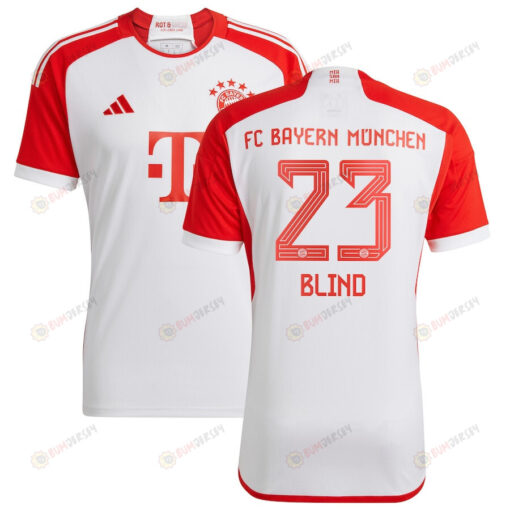 Daley Blind 23 Bayern Munich 2023/24 Home Men Jersey - White