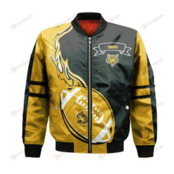 Dalhousie Tigers Bomber Jacket 3D Printed Flame Ball Pattern