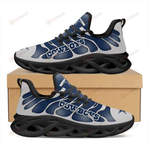 Dallas Cowboys 3D Max Soul Sneaker Shoes In Blue Gray