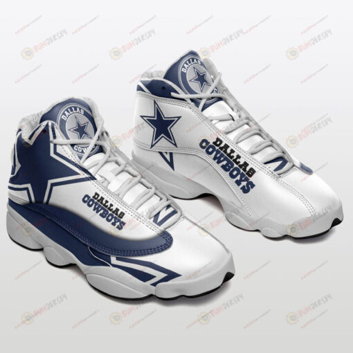 Dallas Cowboys Air Jordan 13 Shoes Sneakers In Blue And White