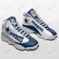 Dallas Cowboys Air Jordan 13 Sneaker Shoes In White Blue